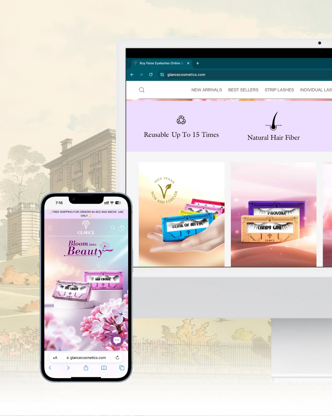 Glance Cosmetics Website Development